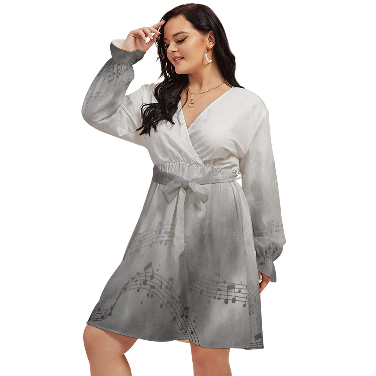 Musical Grey Plus Size Dress