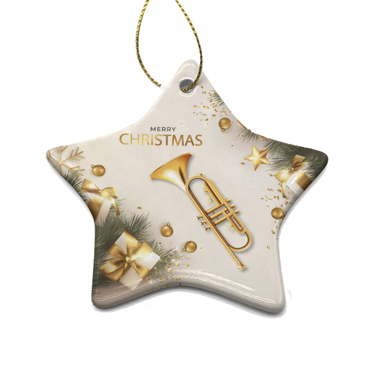 Pentagram Shape Christmas Ceramic Pendant