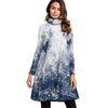 All-Over Print Women's High Neck Dress With Long Sleeve