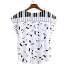 Piano Music Notes White T-Shirt