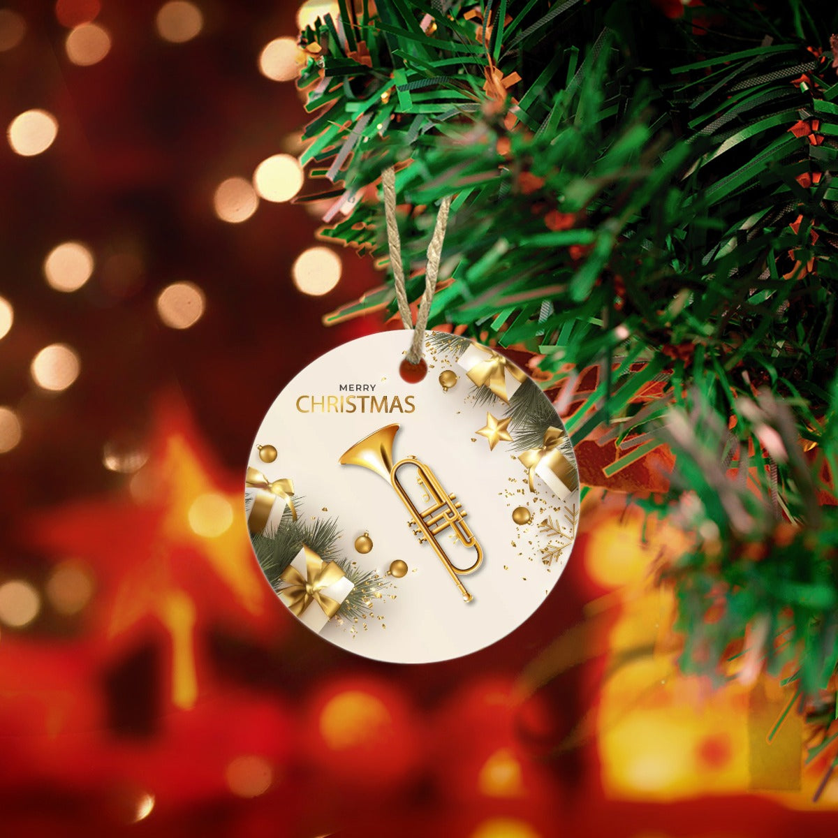 Round Christmas Ceramic endant