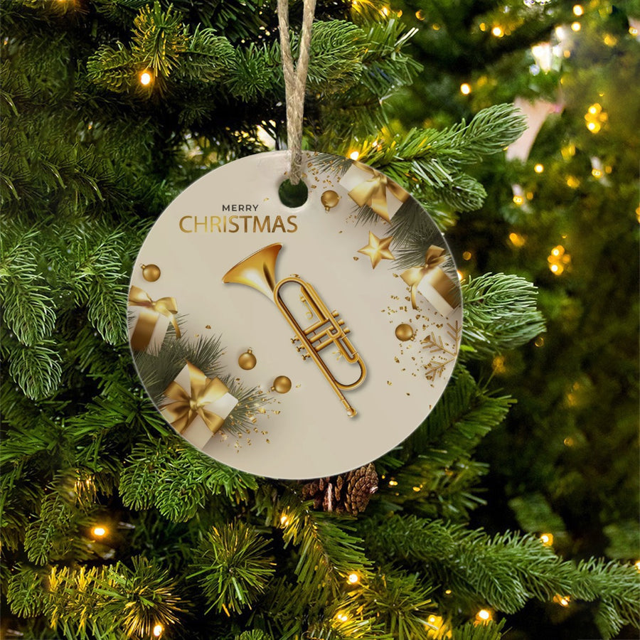 Round Christmas Ceramic endant