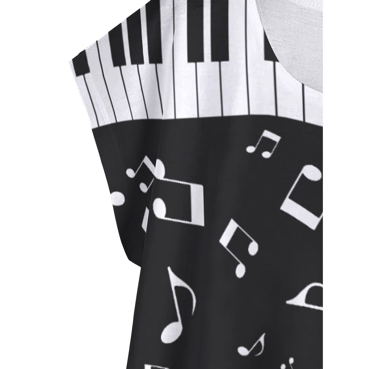 Piano Music Notes Black T-Shirt