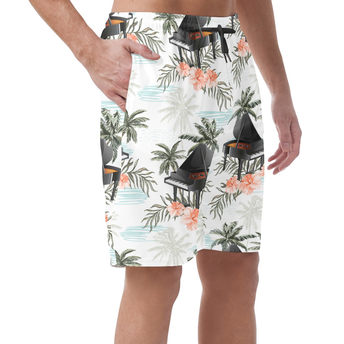 Piano Coconut Trees Casual Shorts