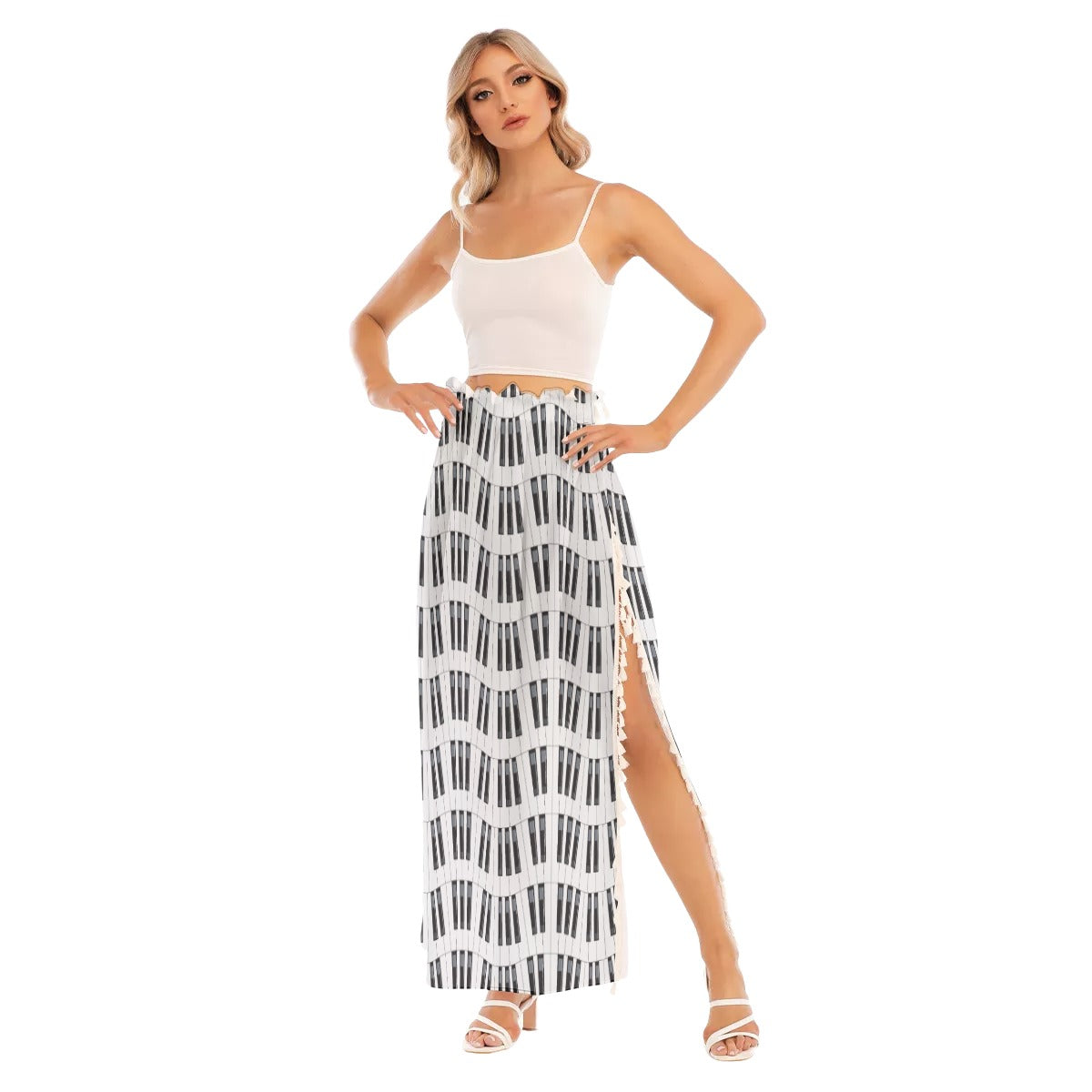 Piano Keys Split Skirt