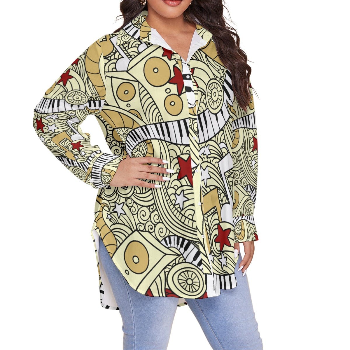 Music Style Shirt (Plus Size)