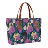 Guitar Floral Tote Bag