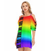 Piano Rainbow Off-Shoulder Dress