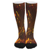 Golden Music Notes Long Socks