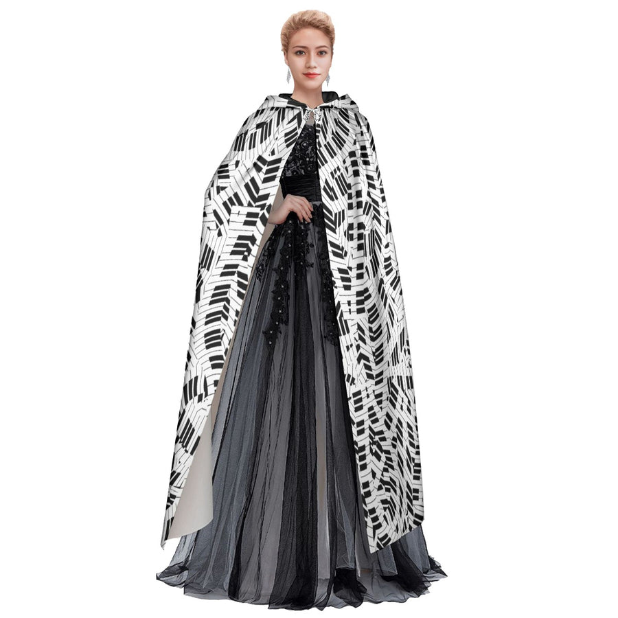 Piano Keys Hooded Cloak