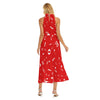 Music Notes Red Halter Dress