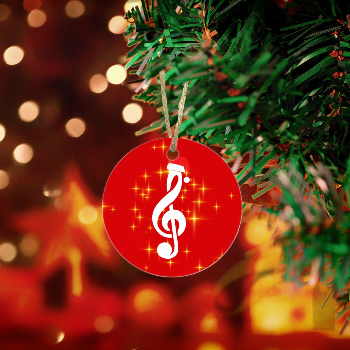 Round Christmas Ceramic endant