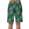 Guitar Floral Green Casual Shorts