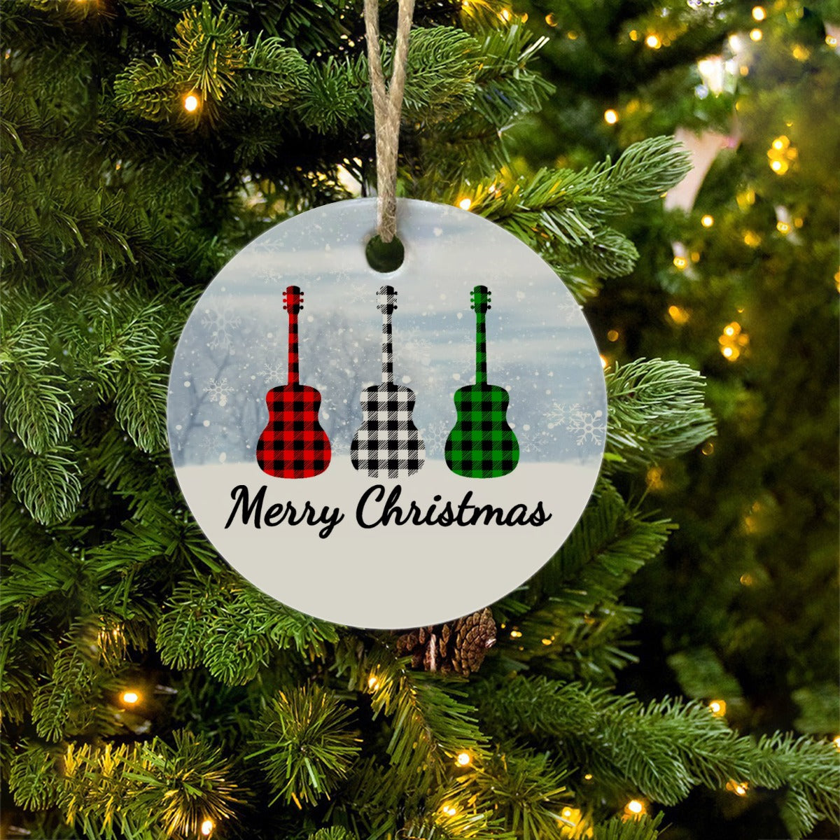 Round Christmas Ceramic endant