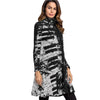 All-Over Print Women's High Neck Dress With Long Sleeve