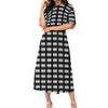 Piano Keys Black Elastic Waist Dress