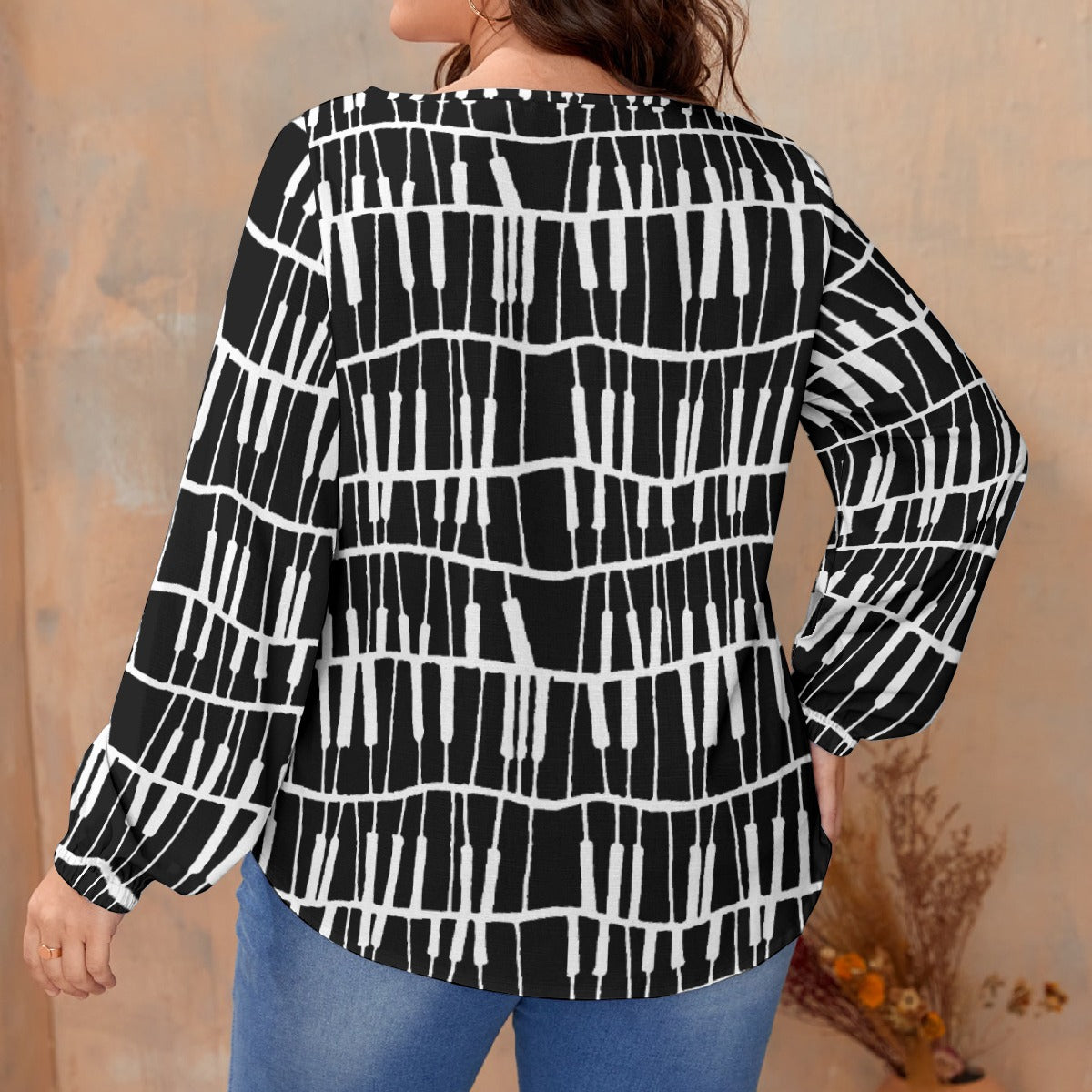 Piano Keys Blouse Waist Knot