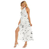 Musical White Halter Dress