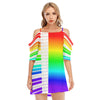 Rainbow Piano Off-Shoulder Dress