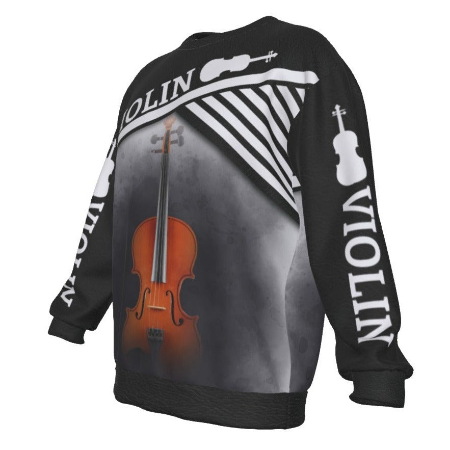 Violin Art Black Sweatshirt