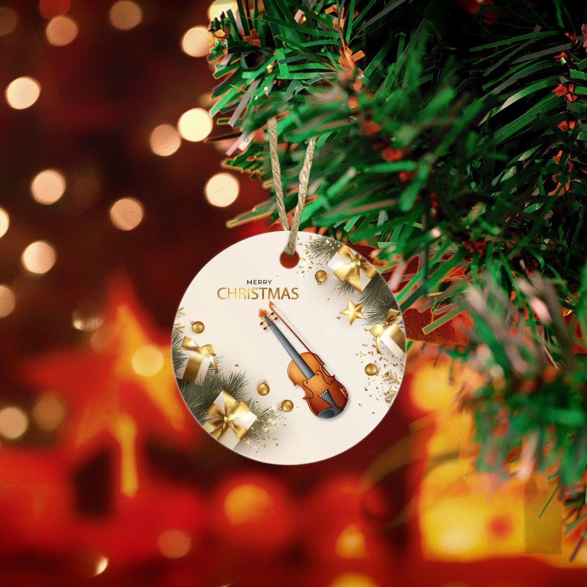 Round Christmas Ceramic endant