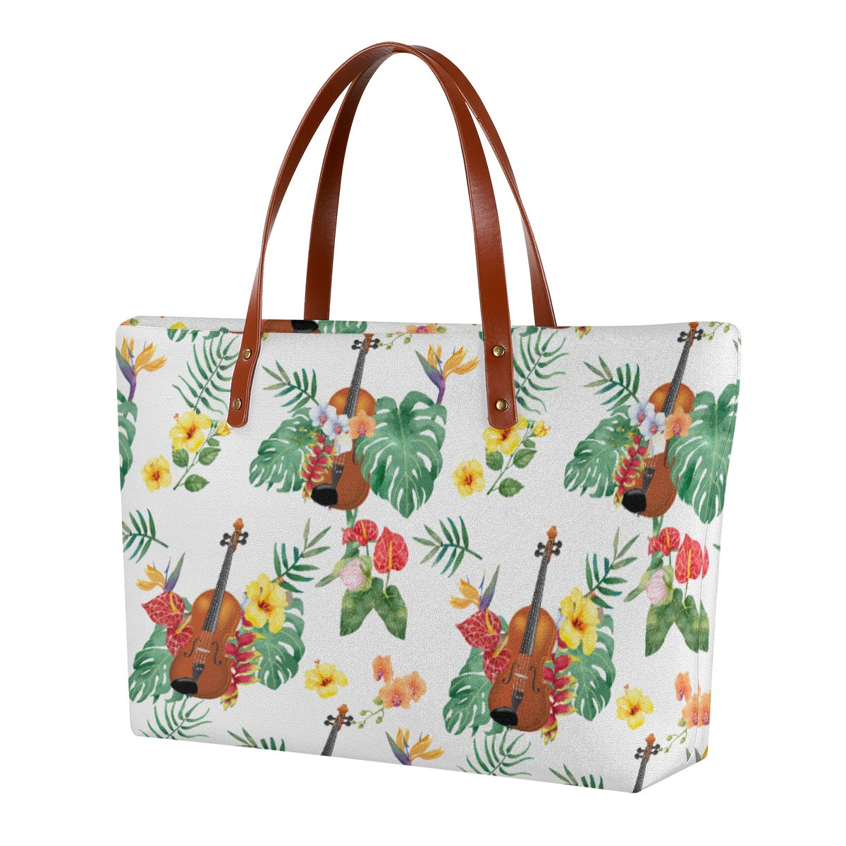 Violin Flower Tote Bag