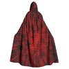 Red Music Abstract Hooded Cloak