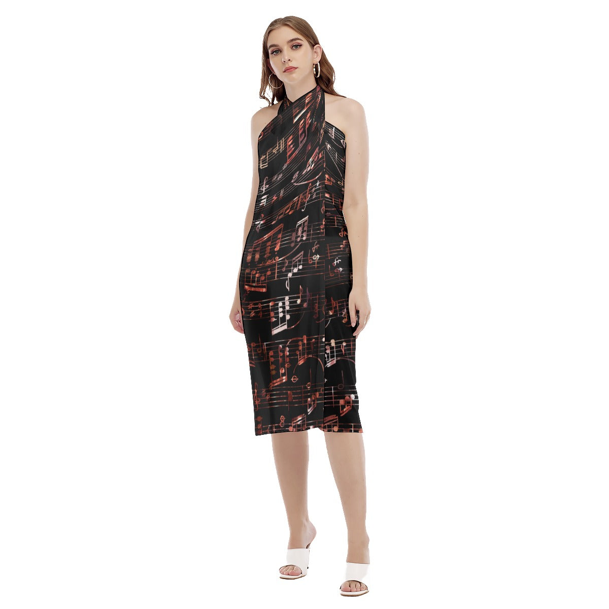 Red Music Sheet Beach Dress