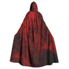 Red Music Notes Hooded Cloak