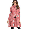 Music Notes Christmas Pink Neck Dress