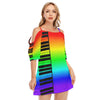 Piano Rainbow Off-Shoulder Dress