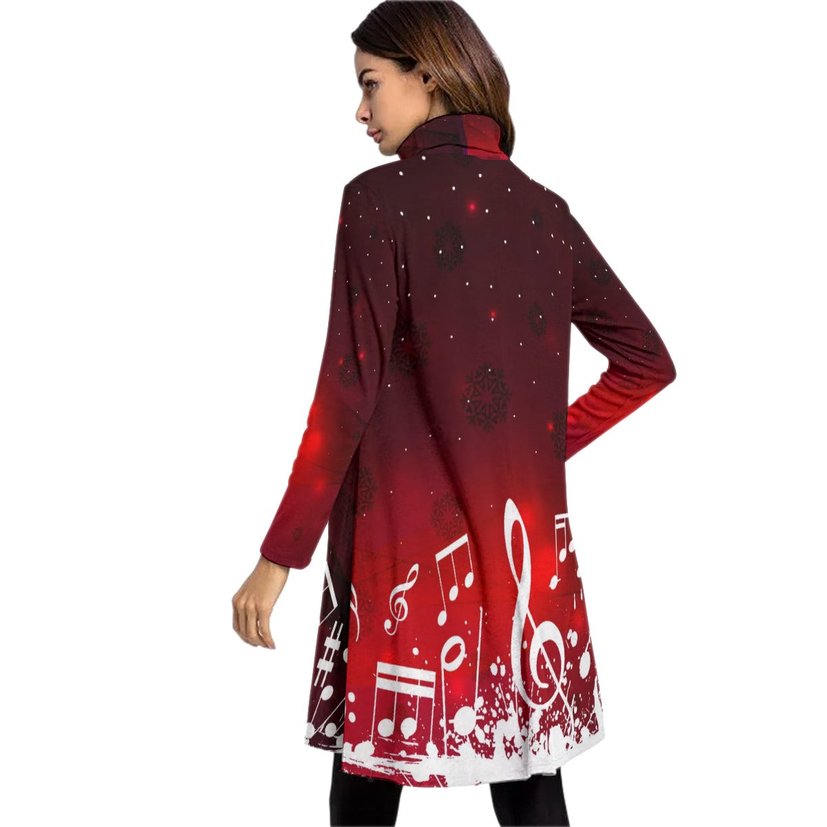 Music Notes Christmas High Neck Dress