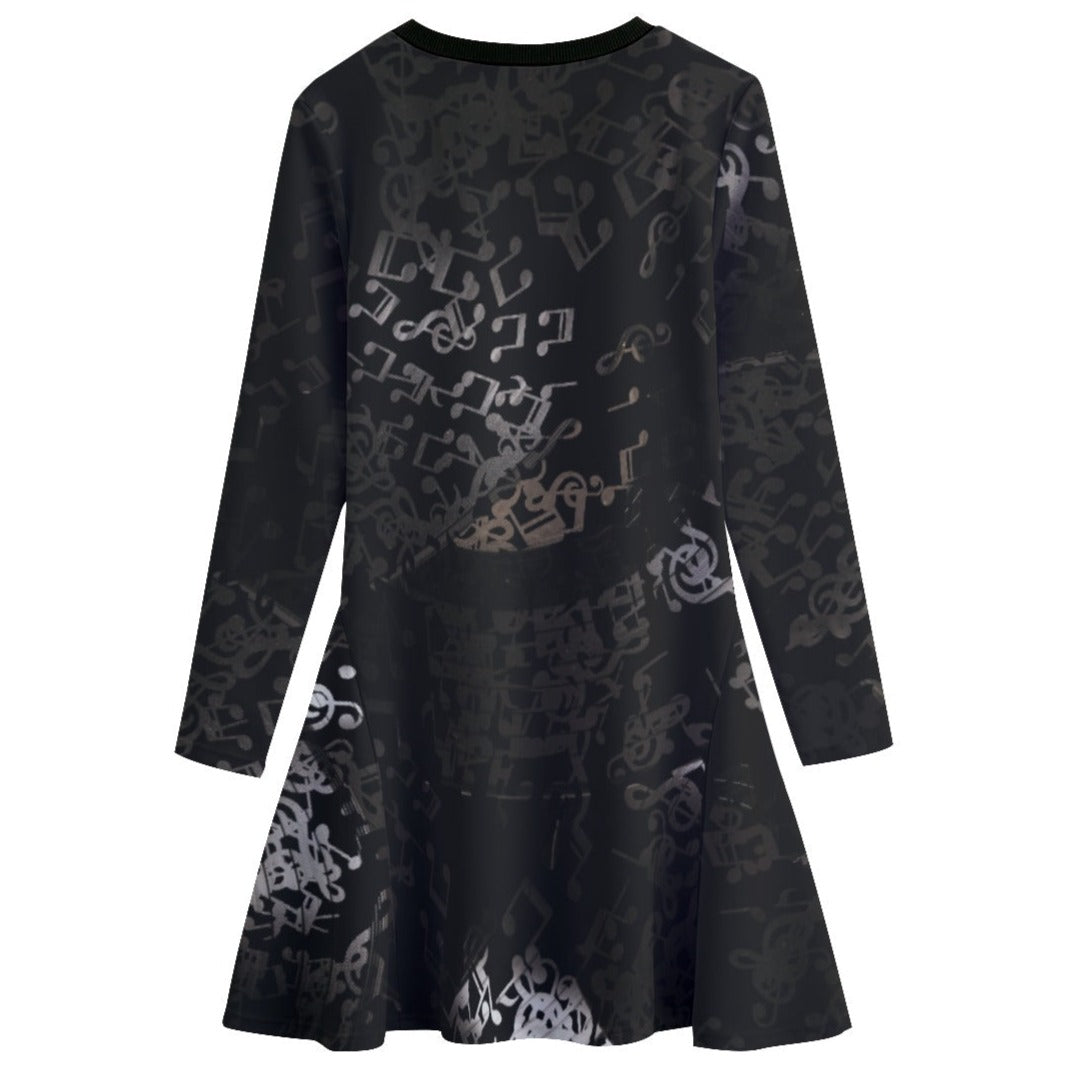 Music Notes Dress Long Sleeve