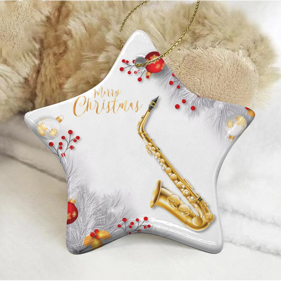 Pentagram Shape Christmas Ceramic Pendant