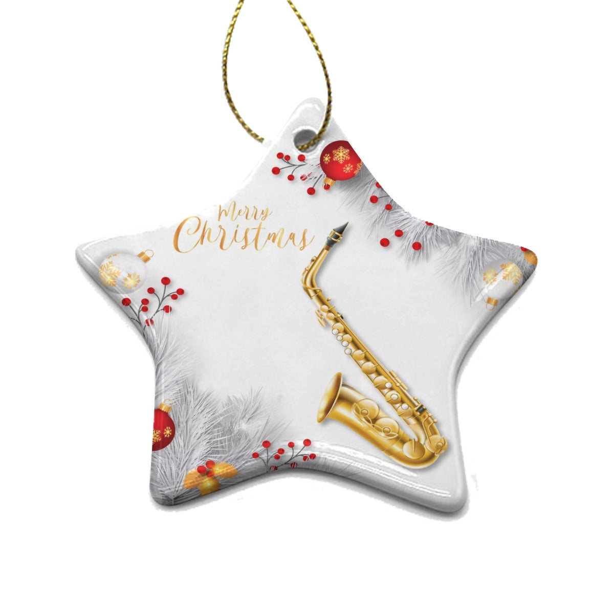 Pentagram Shape Christmas Ceramic Pendant