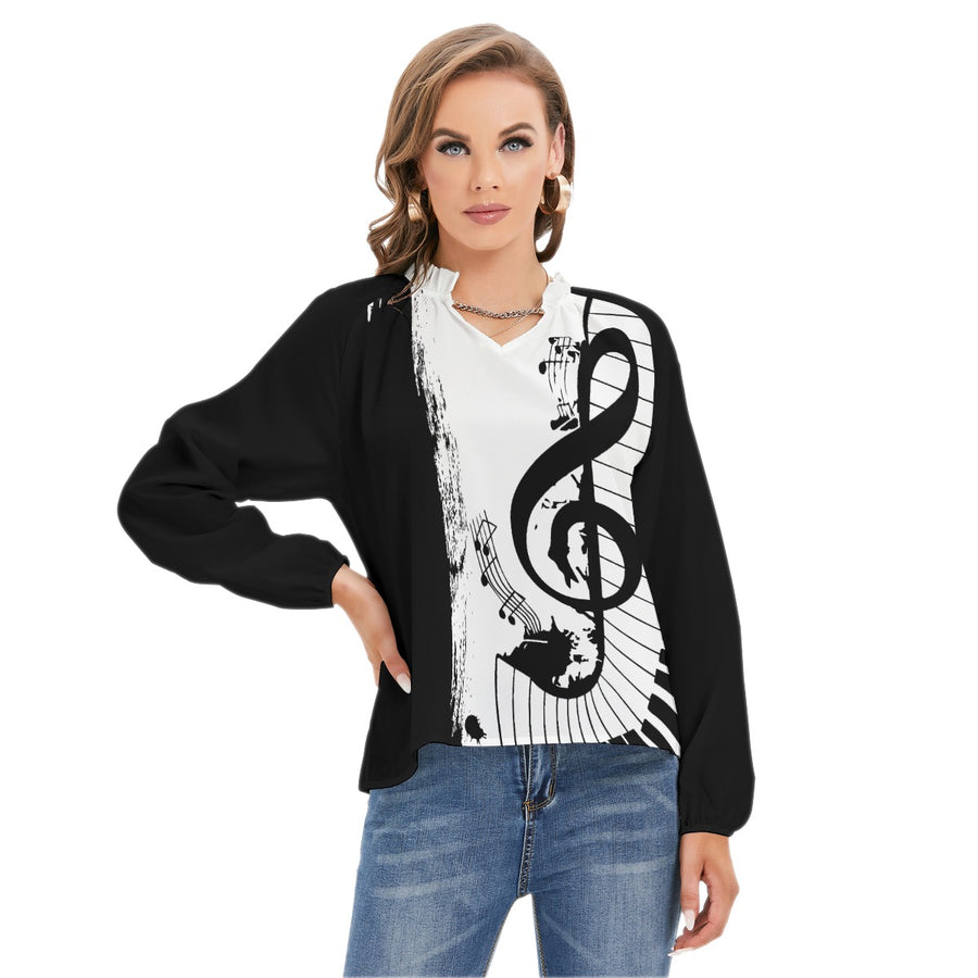 Treble Clef Piano Raglan Sleeve T-Shirt
