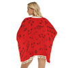 Music Notes Red Fringed Shawl