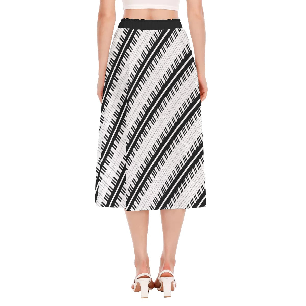 Piano Keys Chiffon Skirt