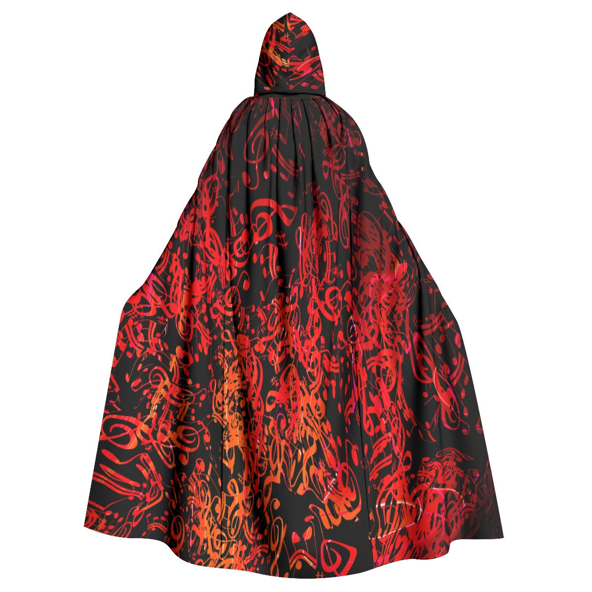 Music Notes Black Hooded Cloak