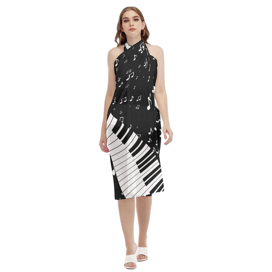 Music Notes Piano Beach Dress