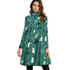 Music Notes Christmas Green Neck Dress