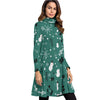 Music Notes Christmas Green Neck Dress