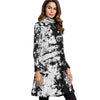 All-Over Print Women's High Neck Dress With Long Sleeve