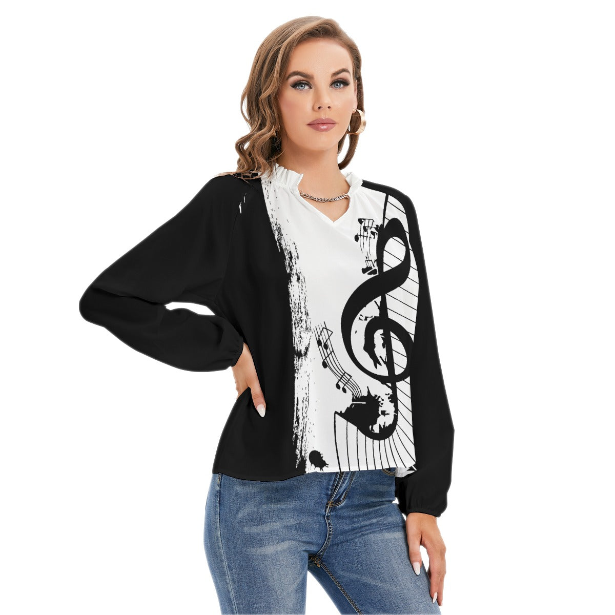 Treble Clef Piano Raglan Sleeve T-Shirt