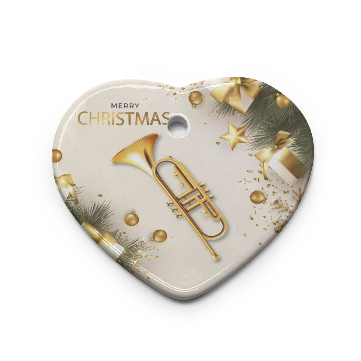Heart Shaped Christmas Ceramic Pendant