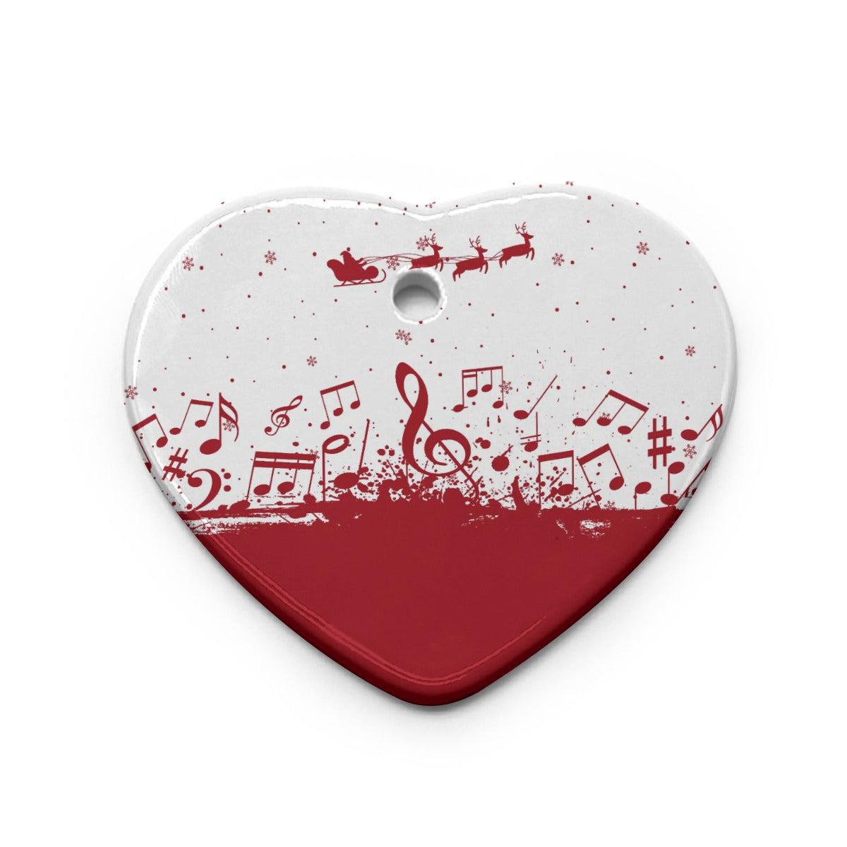 Heart Shaped Christmas Ceramic Pendant