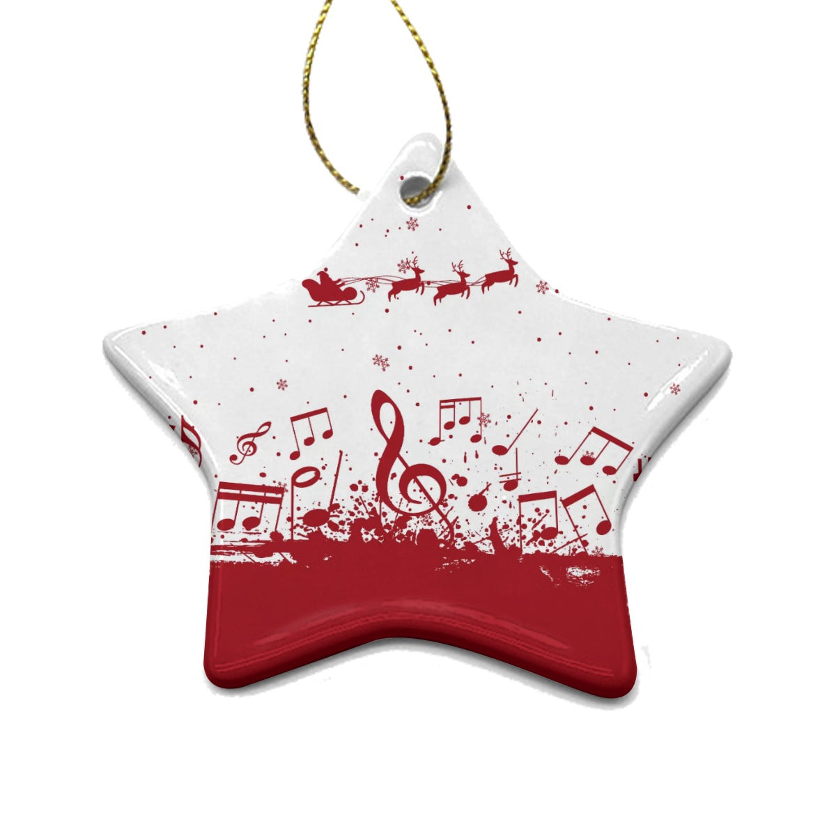 Pentagram Shape Christmas Ceramic Pendant