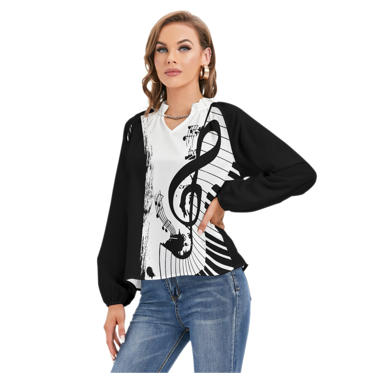 Treble Clef Piano Raglan Sleeve T-Shirt