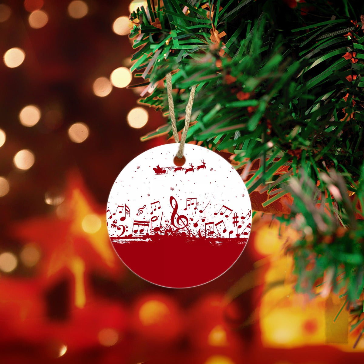 Round Christmas Ceramic endant