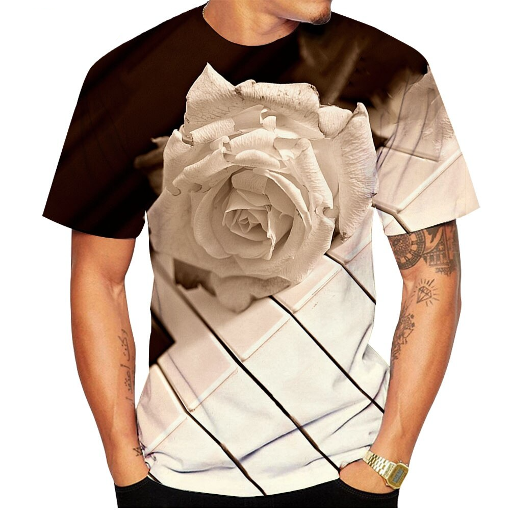 Piano Keys Music 3D Print T-shirt